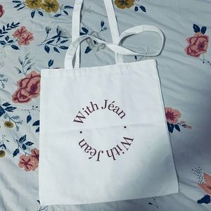 With Jéan White Tote Bag